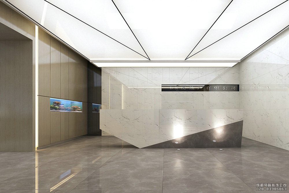 现代办公楼形象墙设计效果图
