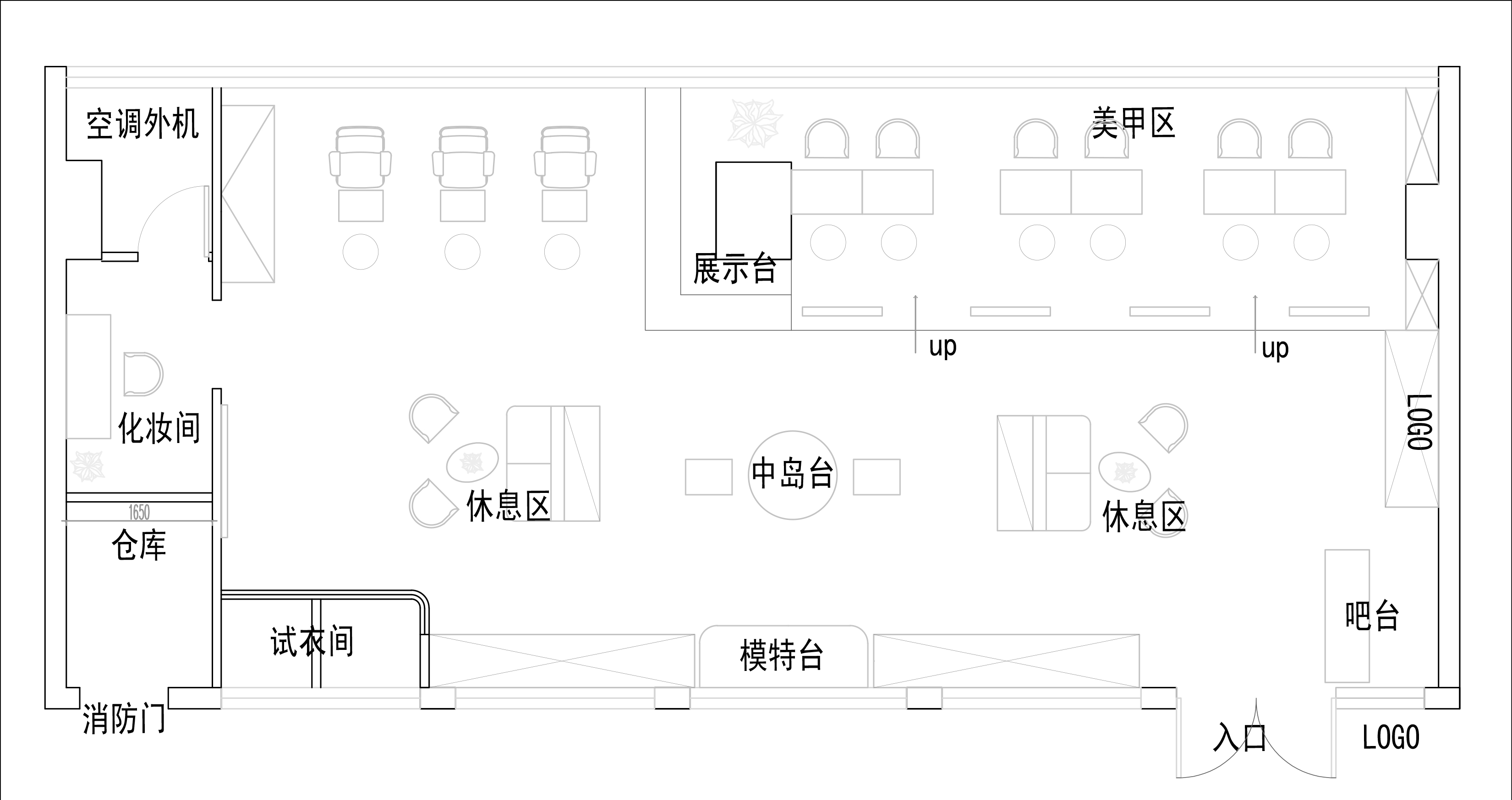 美甲店装修平面设计图